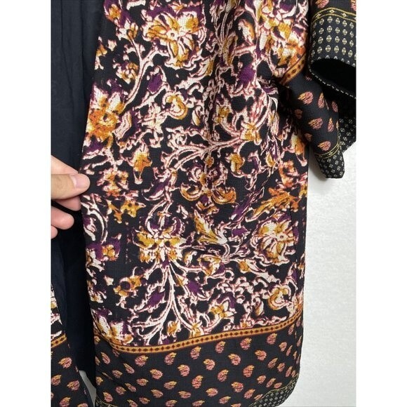 Liz Claiborne Petite Open Cardigan Petite L/XL Black/Brown Floral 3/4 Sleeve - Picture 5 of 8